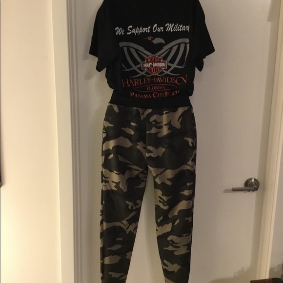 Blue Topic Green Camouflage Sweatpants Size Medium $25 - Picture 13 of 15